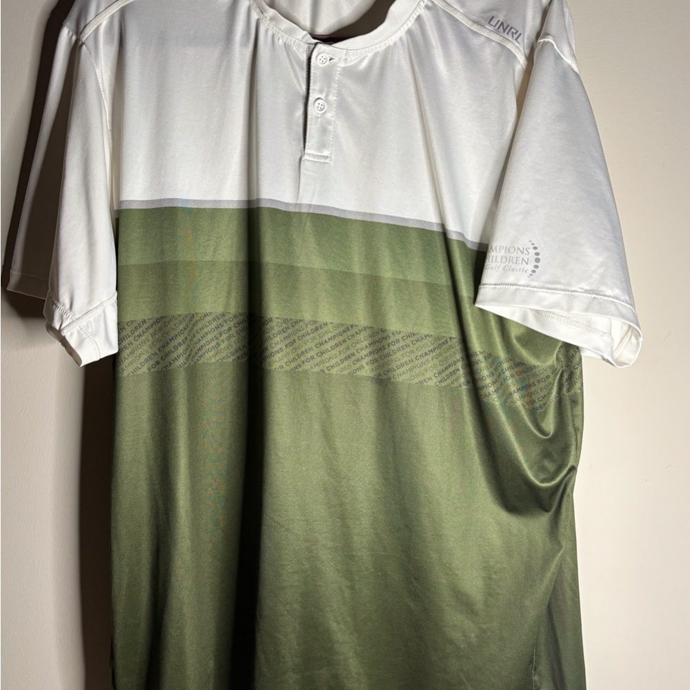 UNRL Men's Green and‎ White champion for children golf Shirt size XL